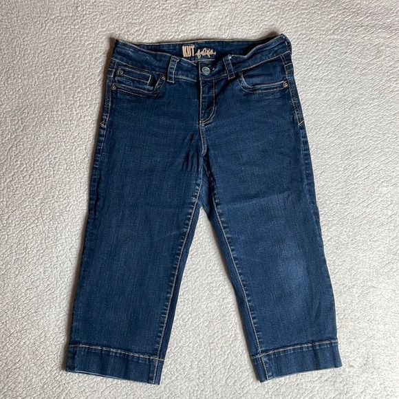 Kut from the kloth Denim Stretchy Dark Wash Size 8 Capri - Picture 1 of 9